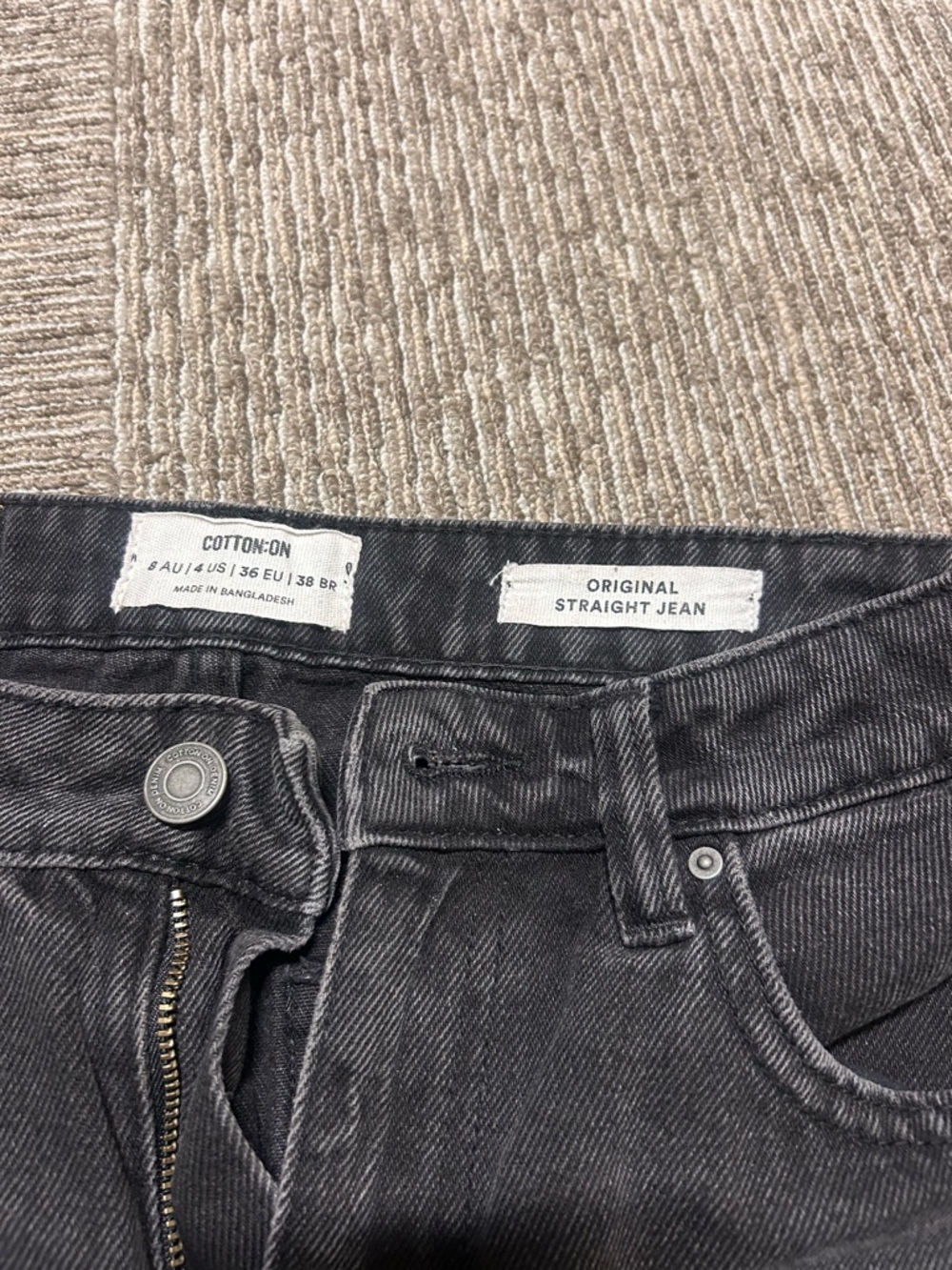 Cotton On Black Original Straight Jean